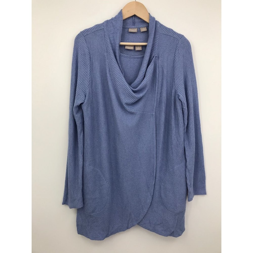 Chico's Zenergy Waffle Knit Cardigan and Tank Set Blue Size 2 & 3 (12 &16)